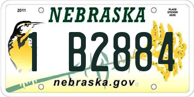 NE license plate 1B2884
