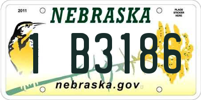 NE license plate 1B3186