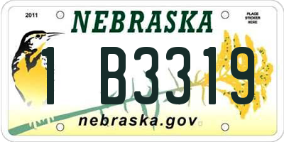 NE license plate 1B3319