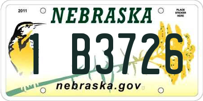 NE license plate 1B3726