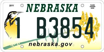 NE license plate 1B3854
