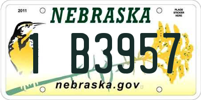NE license plate 1B3957