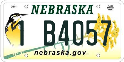 NE license plate 1B4057