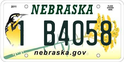 NE license plate 1B4058