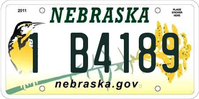 NE license plate 1B4189