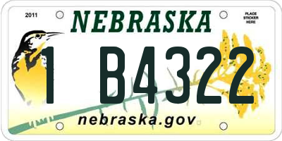 NE license plate 1B4322
