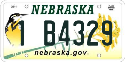 NE license plate 1B4329