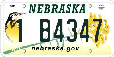 NE license plate 1B4347