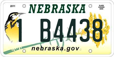 NE license plate 1B4438
