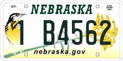 NE license plate 1B4562