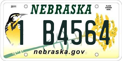 NE license plate 1B4564