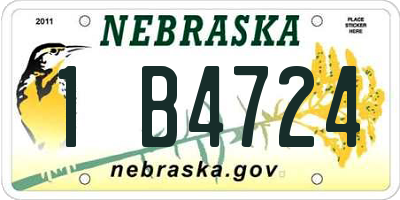 NE license plate 1B4724