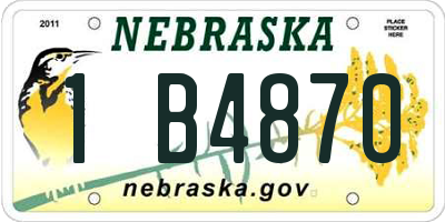 NE license plate 1B4870