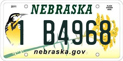 NE license plate 1B4968