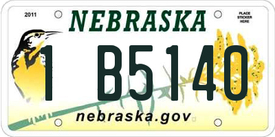 NE license plate 1B5140