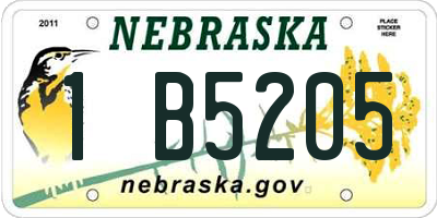 NE license plate 1B5205