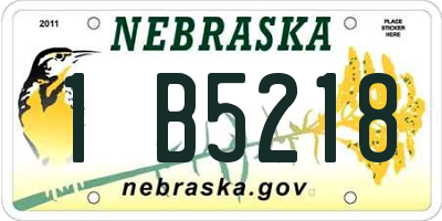 NE license plate 1B5218