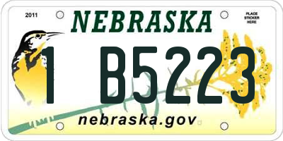 NE license plate 1B5223