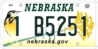 NE license plate 1B5251