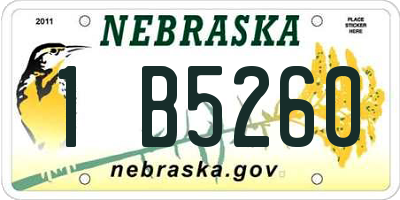 NE license plate 1B5260