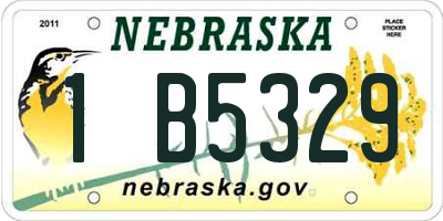 NE license plate 1B5329