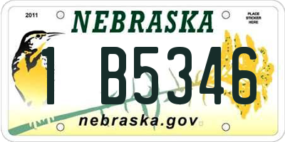 NE license plate 1B5346