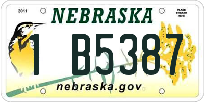 NE license plate 1B5387