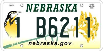 NE license plate 1B6211