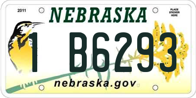 NE license plate 1B6293