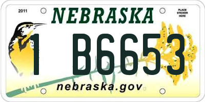 NE license plate 1B6653