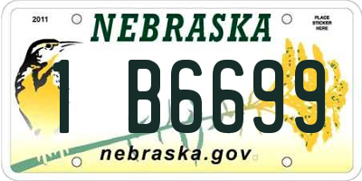 NE license plate 1B6699