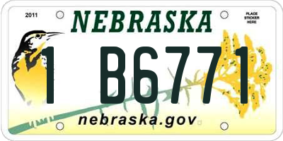 NE license plate 1B6771