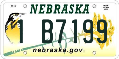 NE license plate 1B7199