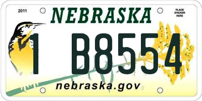 NE license plate 1B8554