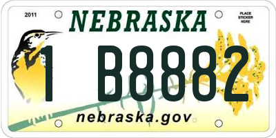 NE license plate 1B8882
