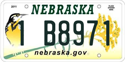 NE license plate 1B8971