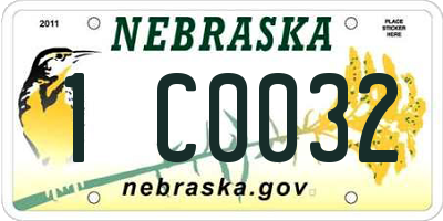 NE license plate 1C0032