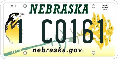 NE license plate 1C0161