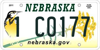 NE license plate 1C0177