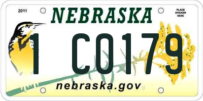 NE license plate 1C0179