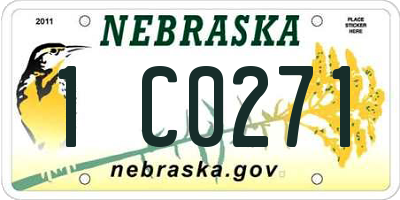 NE license plate 1C0271