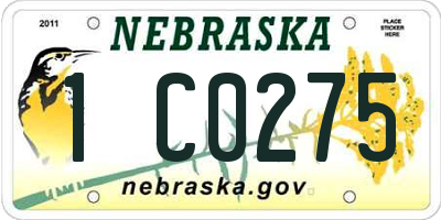 NE license plate 1C0275