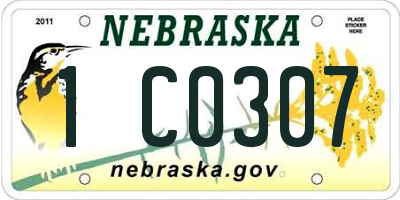 NE license plate 1C0307