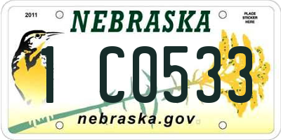 NE license plate 1C0533