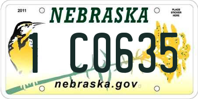 NE license plate 1C0635