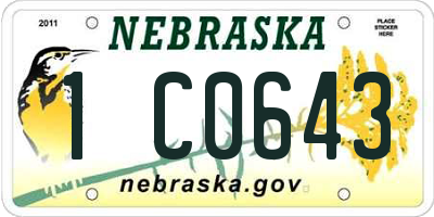 NE license plate 1C0643