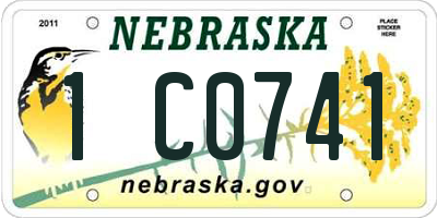 NE license plate 1C0741