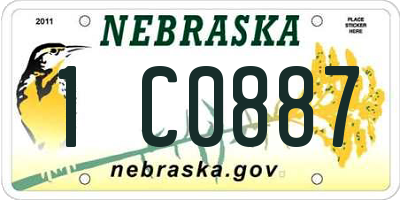 NE license plate 1C0887