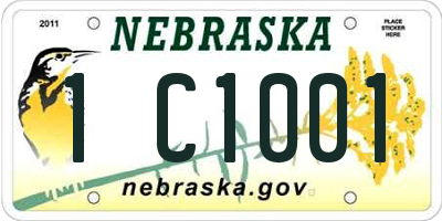 NE license plate 1C1001