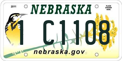 NE license plate 1C1108